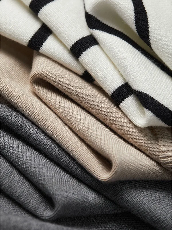 

een Striped oulder Wrap Women's 25 Four Seasons Sle Loose Fit Knitted Sweater Soft Medium V-Ne Nine Sve Length