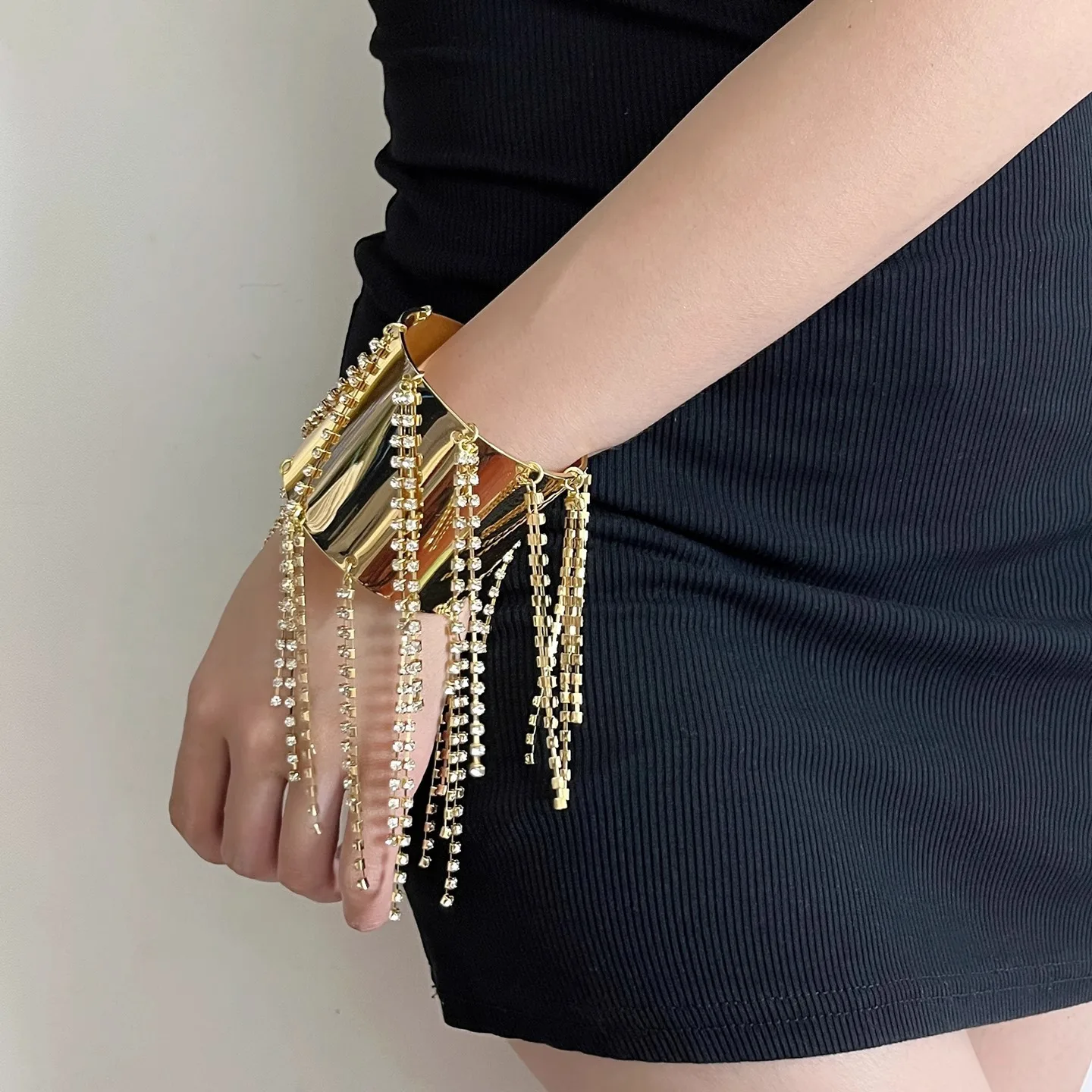 

fashion bangle armband for women gold silver color large wide metal bracelet
