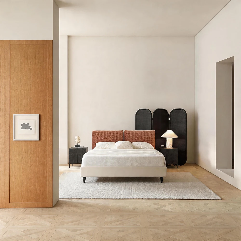#Hotel Bedroom Furniture Fast Delivery Hotel Modern Queen Size Bed With Bed Side Table