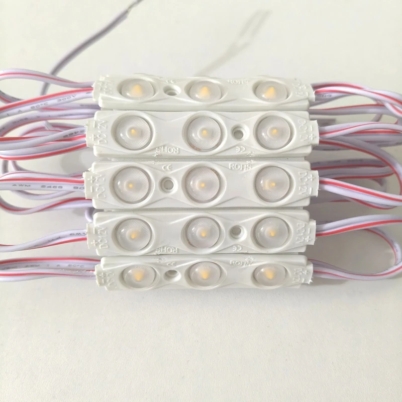 20PCS 12V Waterproof 2835 3LEDs 1.5W Injection molding LED Module high lumen super bright led modules lighting