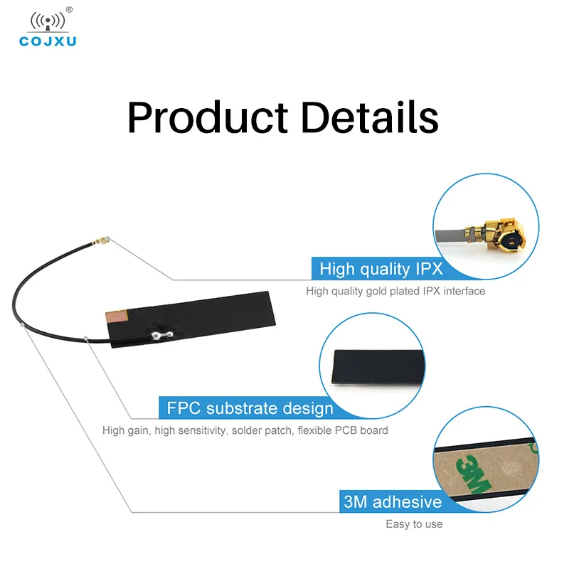 915MHz High Gain 2.0dB Flexible antenna TX915-FPC-4510 IPEX Interface 50 ohm Impedance High Sensitivity FPC Substrate Convenient