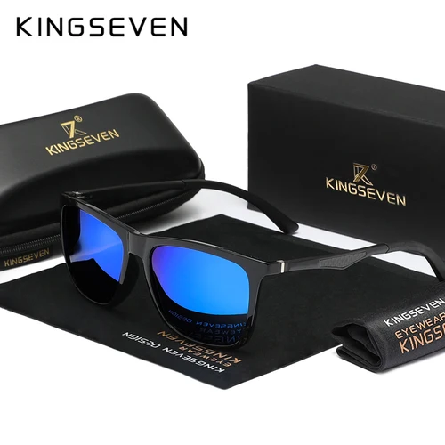 Imagen 2 del producto KINGSEVEN-gafas de sol clásicas para hombre y mujer, lentes UV400 polarizadas para exteriores, ultraligeras, antideslumbrantes, rectangulares