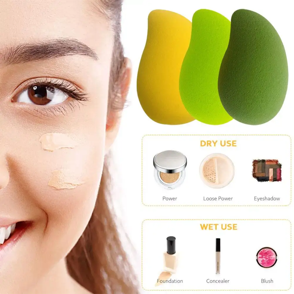 1 pz Mango trucco uovo spugna morbido bagnato asciutto doppio uso fondotinta correttore in polvere trucco uovo strumento di bellezza cosmetici