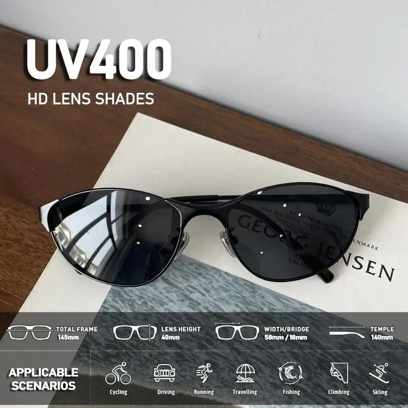 Cat Eye Sunglasses UV400 Shades Anti-ultraviolet Y2K Retro Hip Pop Cyberpunk Eyewear Women Unisex