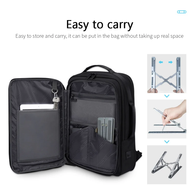 Soporte plegable con ajuste de altura de 7 velocidades, base hueca, disipación de calor, portátil, ajustable, de aleación de aluminio