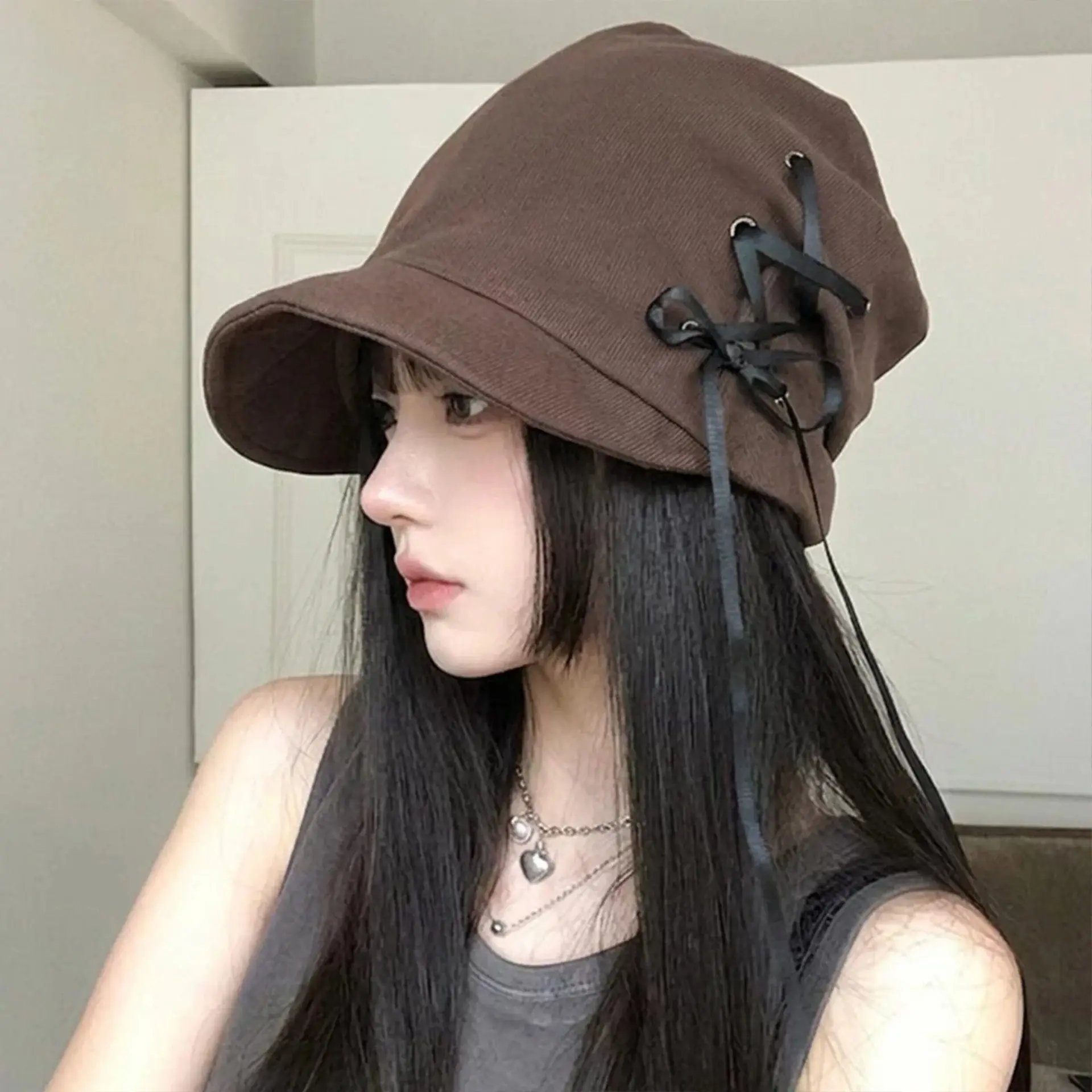 Retro Drawstring Bow-Tied Puffed Baseball Cap Men Women Stretchy, Lightweight, Versatile, Stylish, and Easy-to-Wear Pull-Over Be
