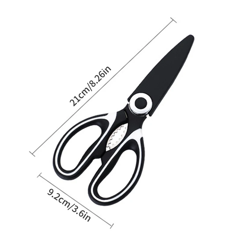 1PC Multi-Functional Scissors Kitchen Sharp Scissors Chicken Bone Scissors Fish Bone Bottle Opener Rust-Proof Non-Slip Handle