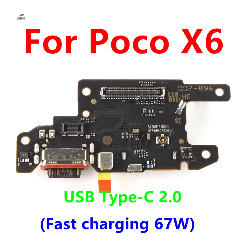 

67W USB Plug Fast Charging Port For Xiaomi Poco X6 Microphone MIC Charge Board Sim Card Tray Slot Flex Cable Plate Subboard