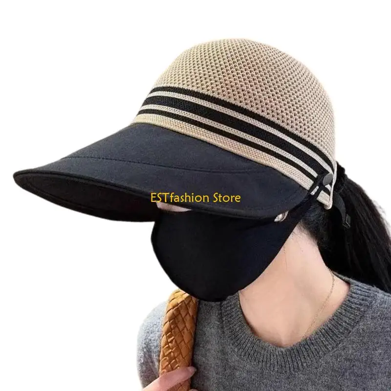 

Y5GC Breathable Ponytail Hat Women's Sunscreen Hat Adjustable Portable Sun Hat for Beach and Hiking