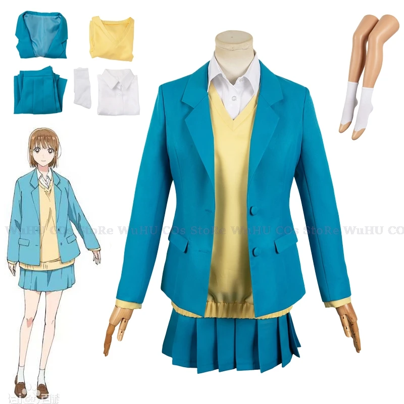 

Anime Box Roleplay Kano Chinatsu Cosplay Costume Women Blue School Uniform Coat Jk Skirt Outfits Halloween Carnival Party Suit