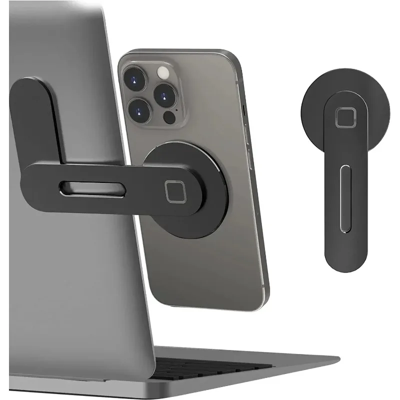

Magnetic Laptop Phone Holder Computer Monitor Side Cell Phone Slim& Foldable for IPhone 14 13 12 Series Case and All Phone 2025