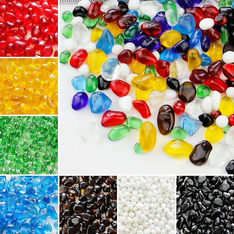 

DIY Glass Sand Beads Accessories Transparent Glass Gravel Kids Mosaic Collage Tile Modern Minimalist
