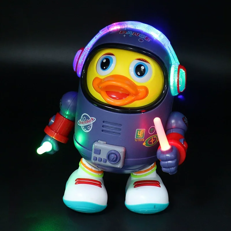 Brinquedo do pato do bebê brinquedo interativo musical elétrico com luzes e sons dança robô espaço elementos para bebês crianças presentes