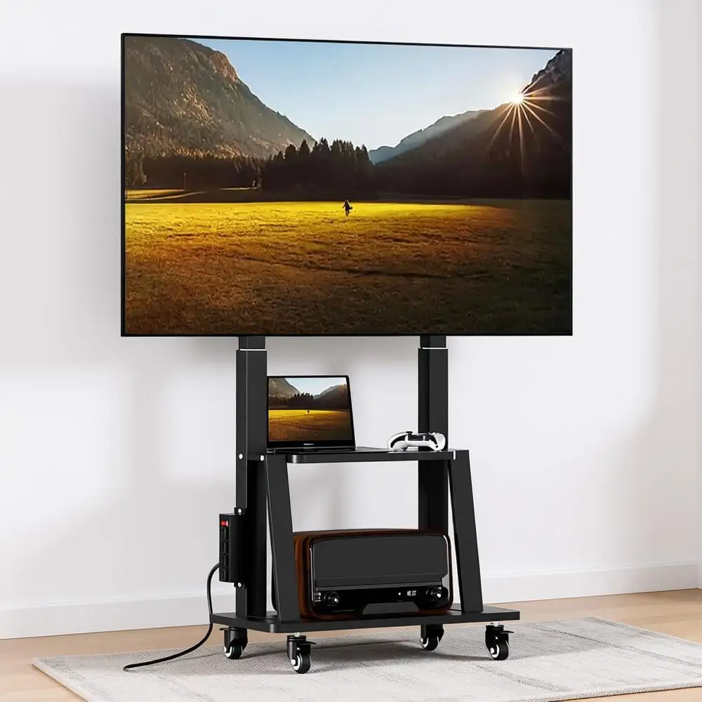 

Регулируемая по высоте передвижная подставка для телевизоров 32-83 дюйма, выдерживает до 130 фунтов, VESA 600x400 мм