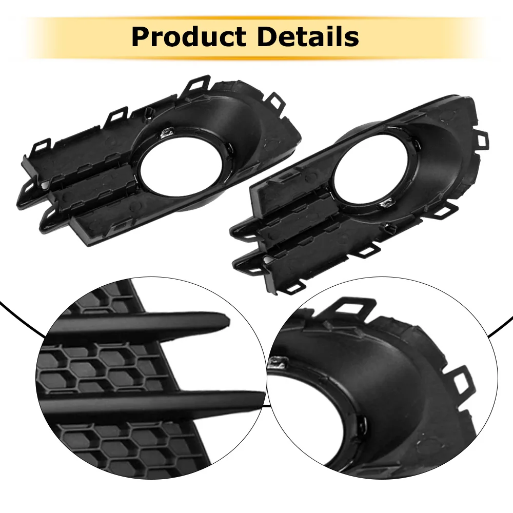 For VW Tiguan 2012-2018 EU Version 2pcs  Front Bumper Fog Light Cover Black Chrome Fog Lamp Bezel Trim 5N0853665 5N0853666
