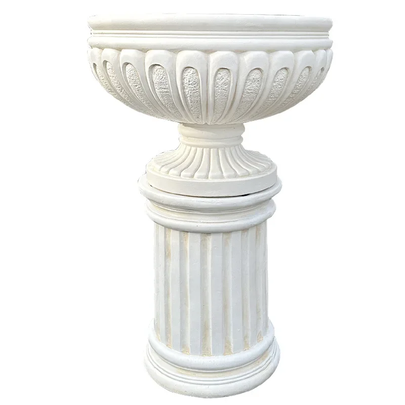 European garden Roman column base large tall flower pot villa entrance display decorative ornaments wedding road guide