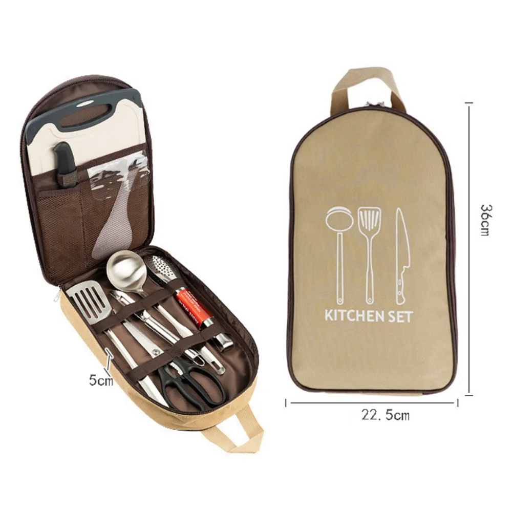 

Outdoor Cooking Utensils Camping Cookware Set Stainless Steel Tableware Camping Picnic Outdoor Travel Portable Cookware