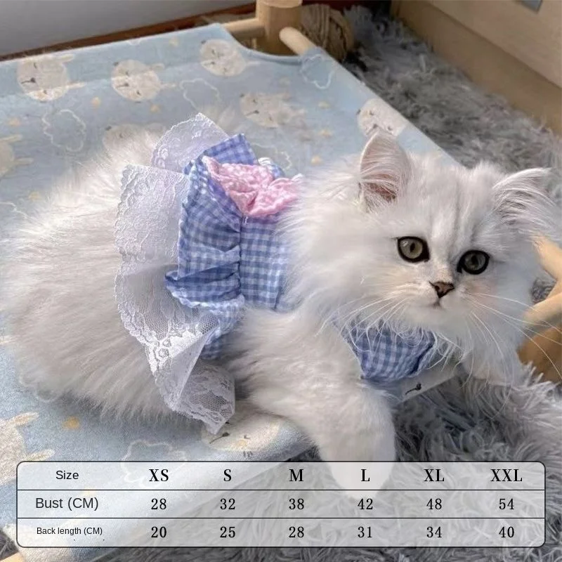 Cat Skirt Clothes Summer Thin Cute Princess Skirt Vest Puppet Teddy Kitten Small Dog Pet Clothes