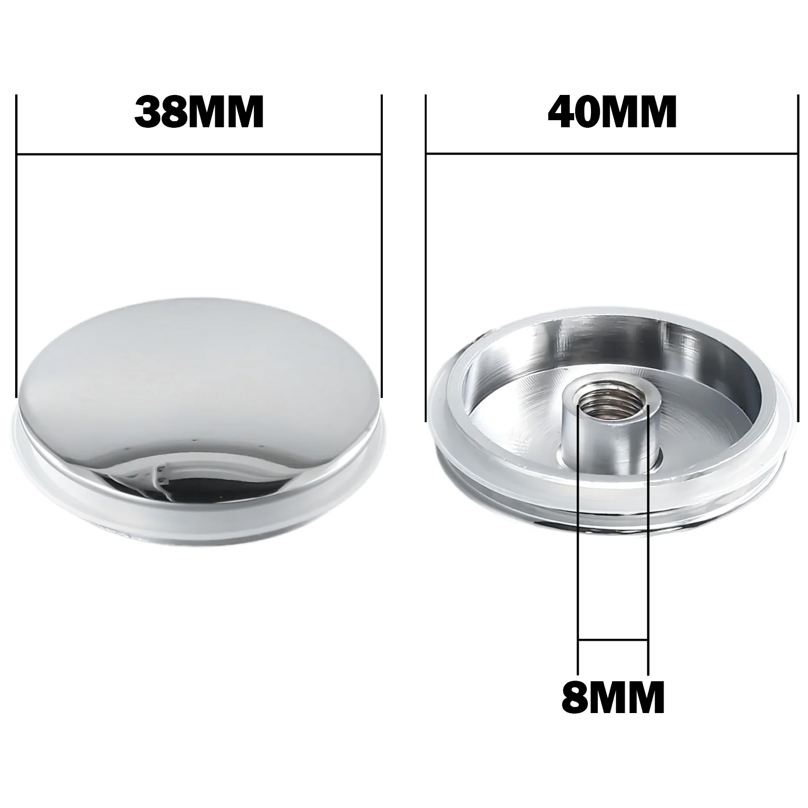 1pc 38mm Replacement Sink/Basin Waste Plug Cap Easy Pop-Up Click Clack Chrome Sink Strainer Kitchen Bathtub Stopper accessories