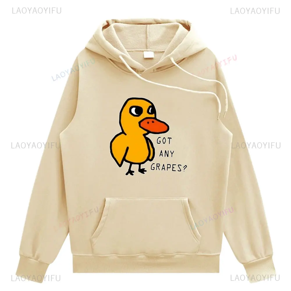 2025 The Duck Song Got Any Grapes Hoodie Kawaii Girls Winter Sweatshirt Long Sleeve Men's Hooded Pullover Casual Fashion Hoodie