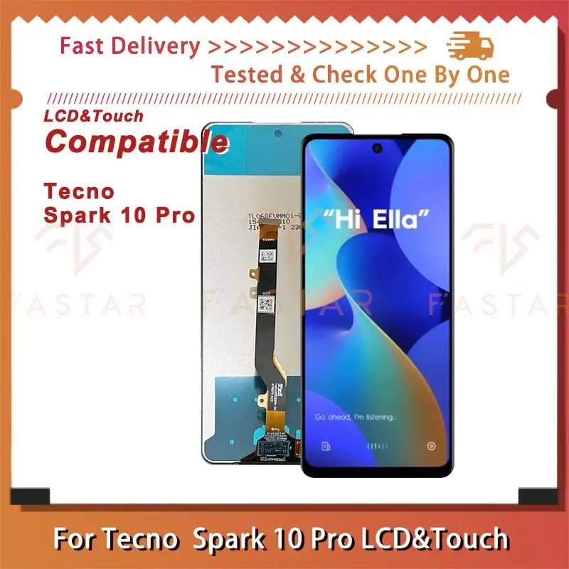 

KI7 6.8"Original For Tecno Spark 10Pro lcd KI7 LCD Display Touch Digitizer Assembly Replacement Phone Screen Spark 10 Pro lcd