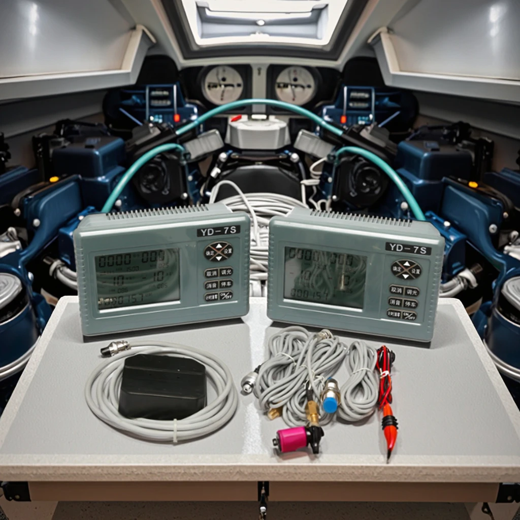 

YD-77S Yida 7-in-1 Diesel Engine Monitor ABS Material Child Mother Machine with English LCD Screen Marine Supplies