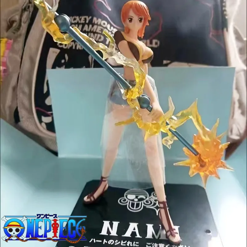 

Фигурка Bandai из ПВХ, Аниме One Piece shположении Zero Nami, 14 см, коллекция моделей, настольное украшение, подарок на день рождения, игрушки для взрослых