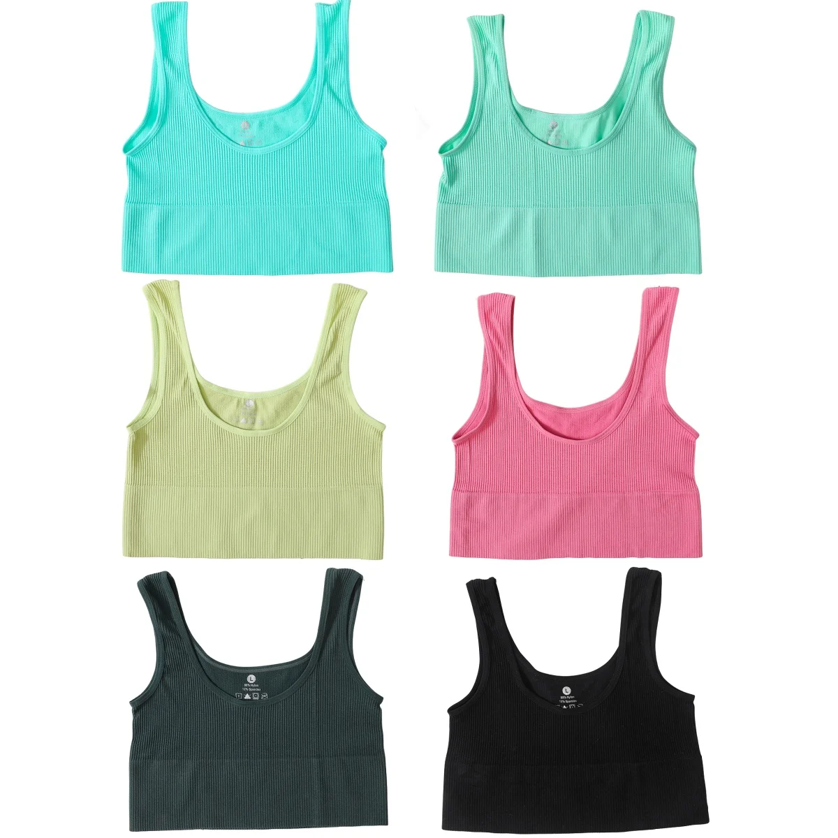 Seamless Sports Bras For Women Seamless Streetwear Rib Knit Tank Top Underwear Female Sexy Lingerie No Pad Fitness Bralette