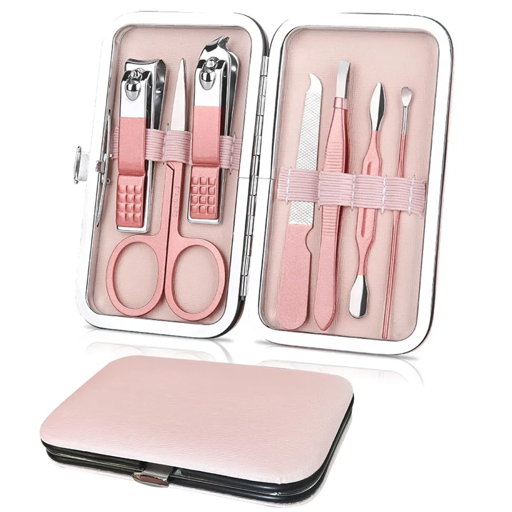 Stainless Steel Nail Clipper Manicure Set Cuticle Grooming Tools Multi-quantity to choose Nail Cutter Trimmer Rose Gold