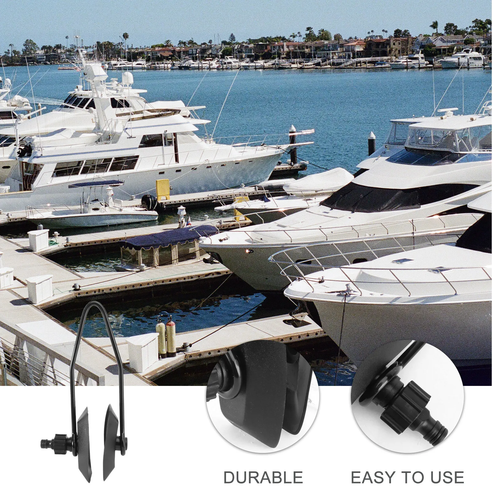 Universal Black Rectangular Boat Motor Flusher Professional Marine Yacht Engine Muffs Cup Quick Connect Garden Hose Support