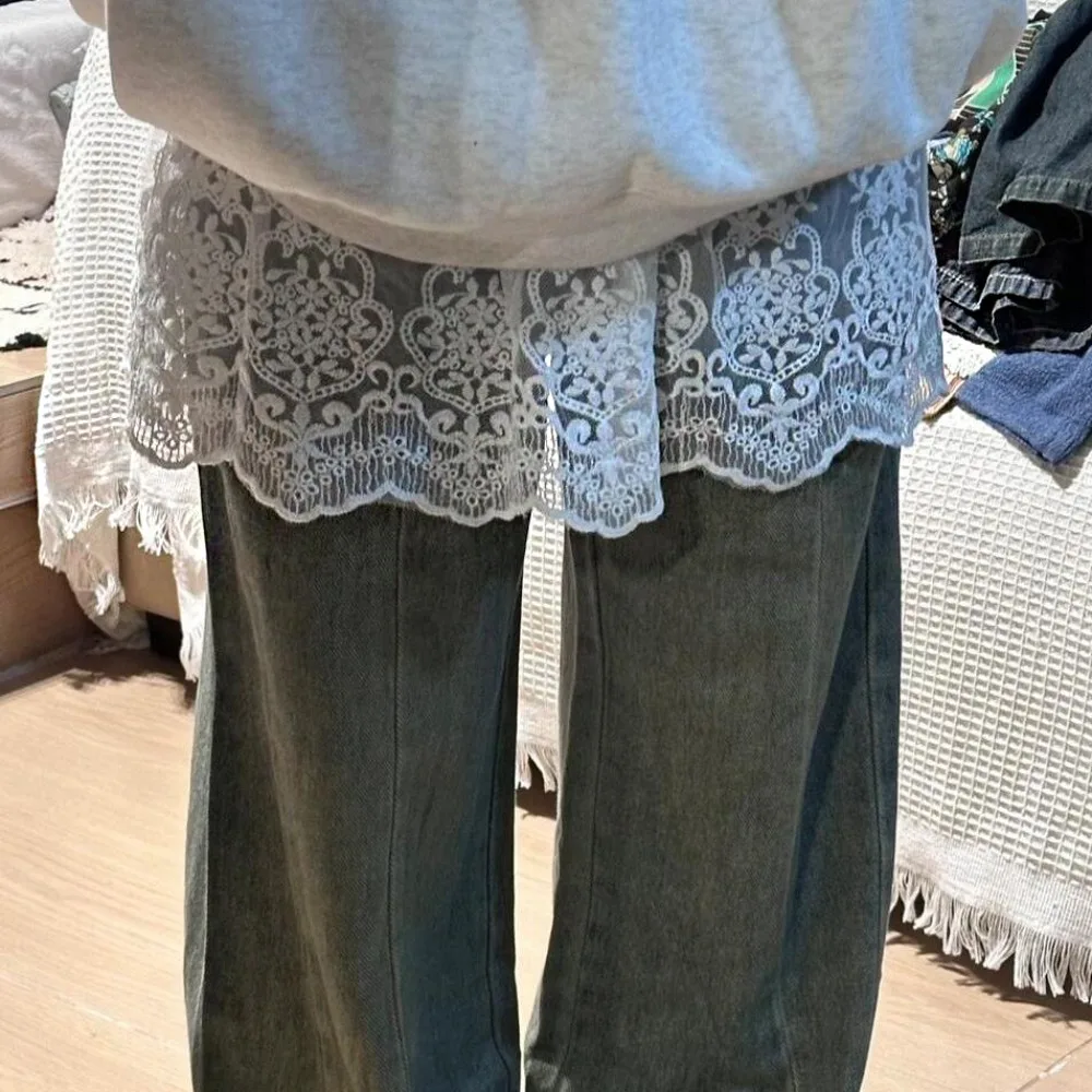 

Sweet Balletcore Lace Mini Skirts White Elastic Ruffle Short Skirts Stacked Korean Style Butt Curtain Girl