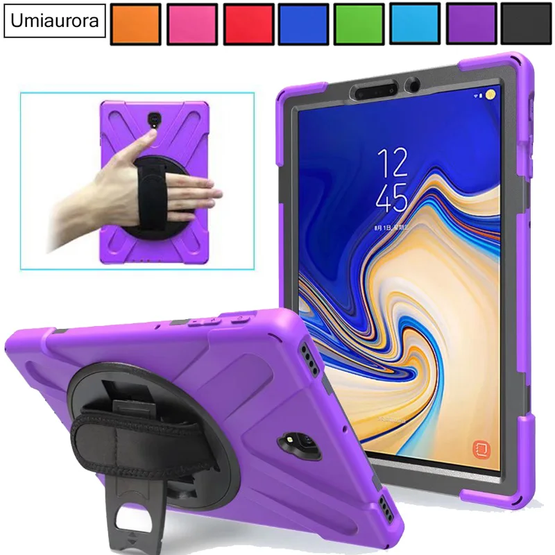 For Samsung Tab S4 10.5 inch SM-T830 SM-T835 SM-T837 Heavy Duty Rugged Tablet Case Hand Strap Stand Shockproof PC Cover Funda