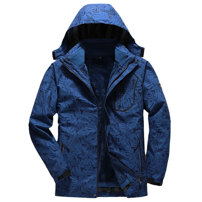 Men Winter 3in1 Camp Fishing Hiking Trekking Climbing Ski Jackets Waterproof Breathable Male Fleece Outdoor Detachable Hood Coat