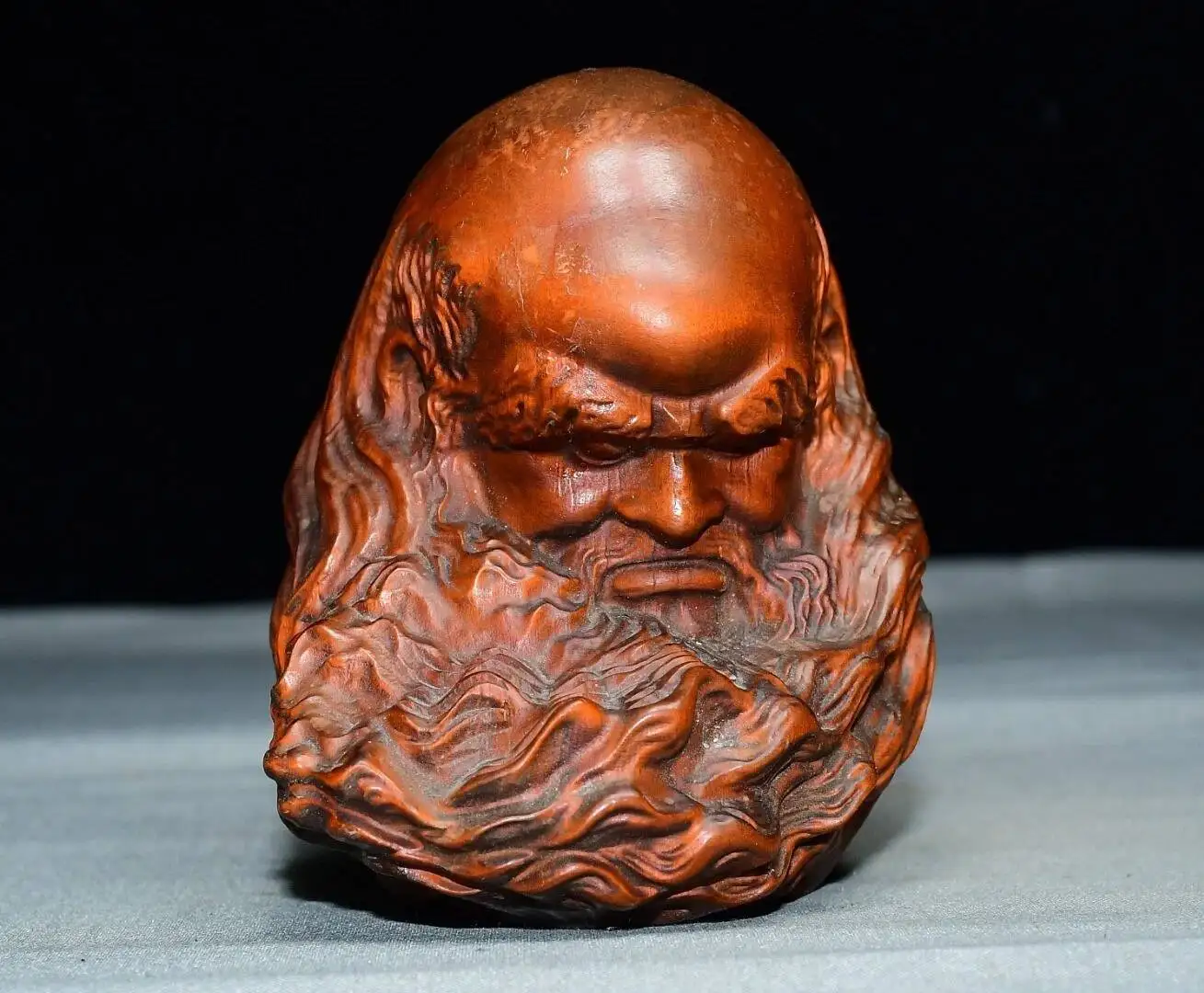 Collect Small-Leaved Boxwood Hand Carven Bodhidharma Buddha Statue Decoration