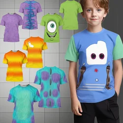 New Summer Boys Girls Anime TShirts Anime Monsters Power Company Short Sleeve Tops T-Shirts Childrens Animation Cartoon Clothing