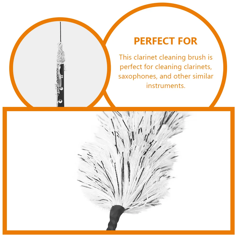 

Clarinet Cleaning Brush Flexible Soft Bristles Detachable Rod Clarinet Care Brush Saxophone Cleaning Tool Sax Accessories