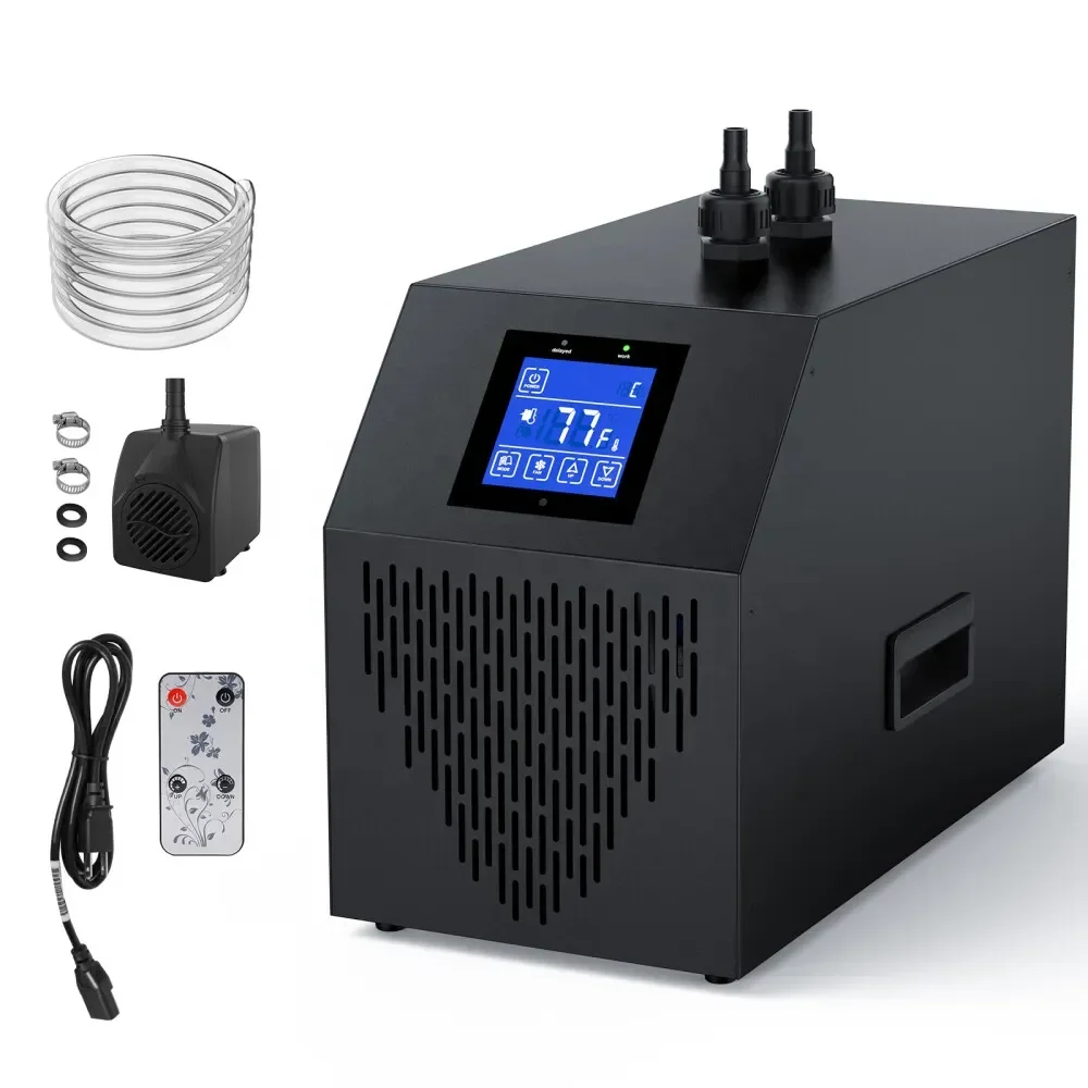 OEM/ODM chiller water cooled 160L 1/10hp circulation cooling aquarium fish tank  cold plunge chiller for Aquariums