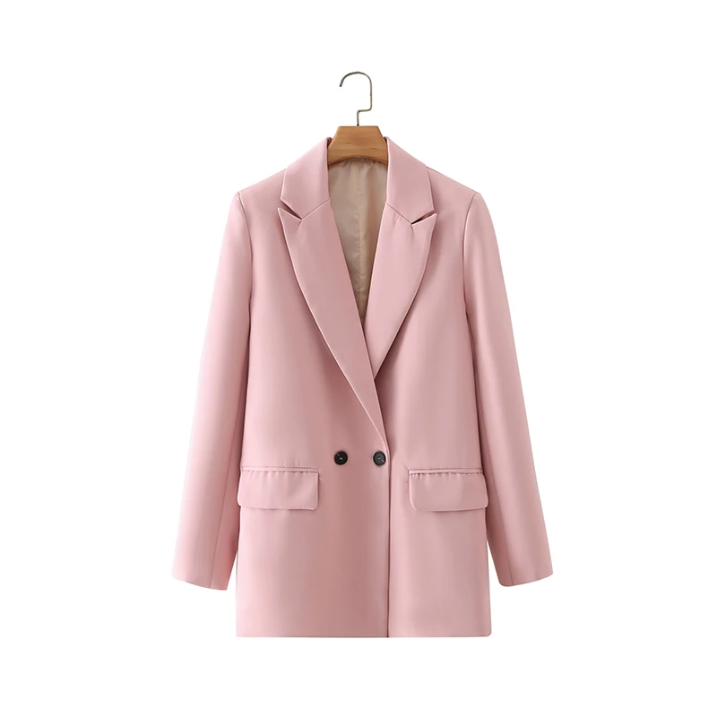 Women\'s Jacket Spring 2024 Blazer Women Oversize Female Coat Multicolor Double Breasted Fashion Basic Classic Minimalist Chic