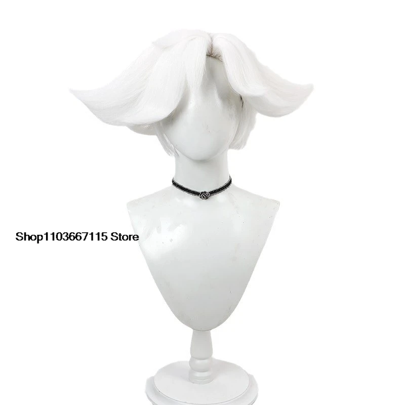 Hazbin Peruca Cosplay para Homens e Mulheres, Hotel Dust Angel White Wig, Peruca Branca de Halloween, ReadyStock, Halloween Cosplay