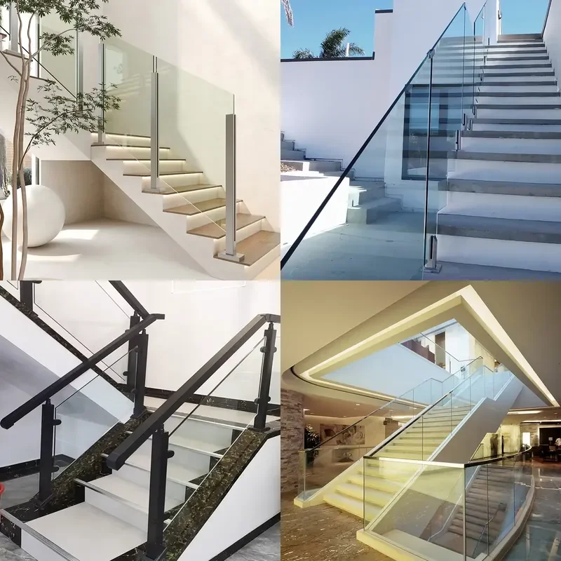 for Modern Design Custom Stainless Steel and Glass Stair Railing System with Rust Proof Handrails for Outdoor Use