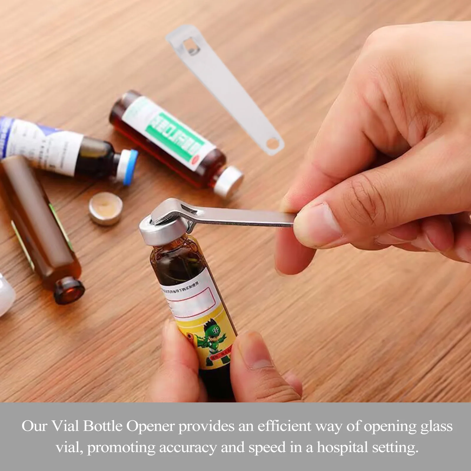 

3Pcs Professional Vial Bottle Opener Tool Stainless Steel Ergonomic Design for Nurses Healthcare Providers Portable