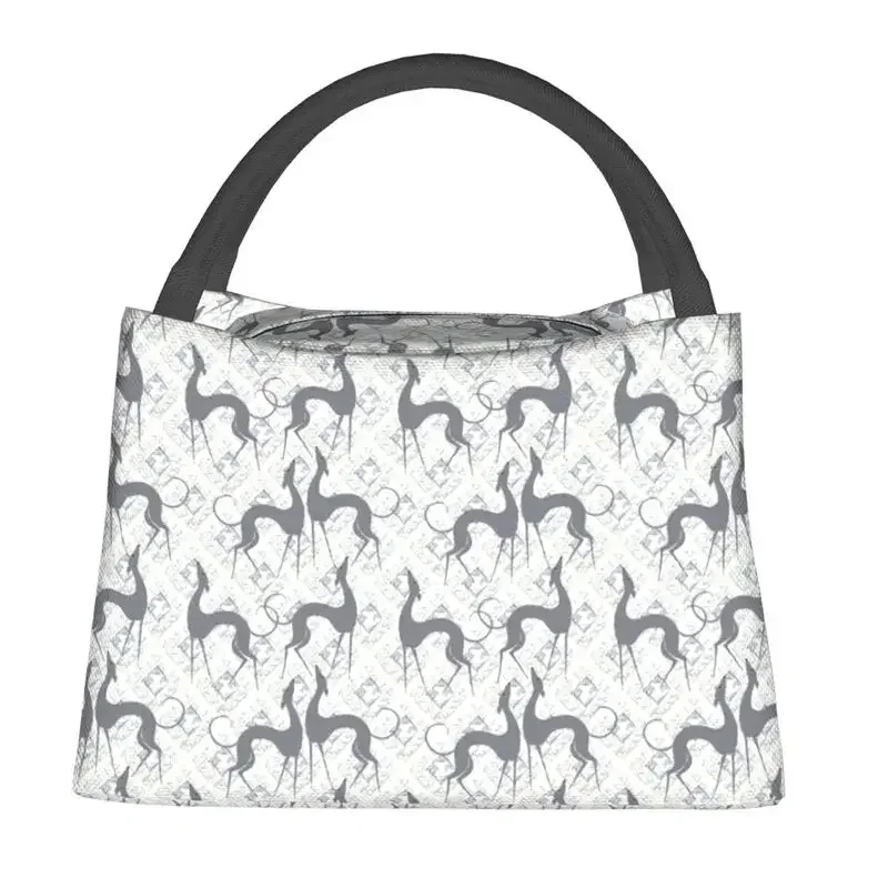 Custom Italian Greyhounds Dog Art Lunch Bag Women Thermal Cooler Insulated Lunch Boxes for Office Travel