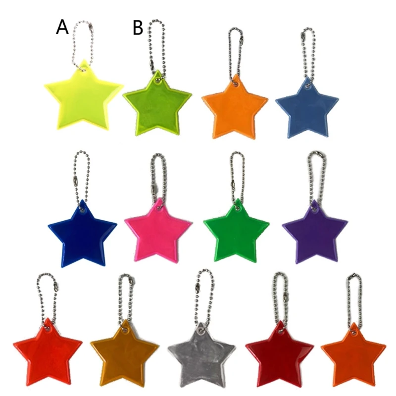 10x Safety Reflectors Keyring Reflective Safe Reflector Keychain for Child