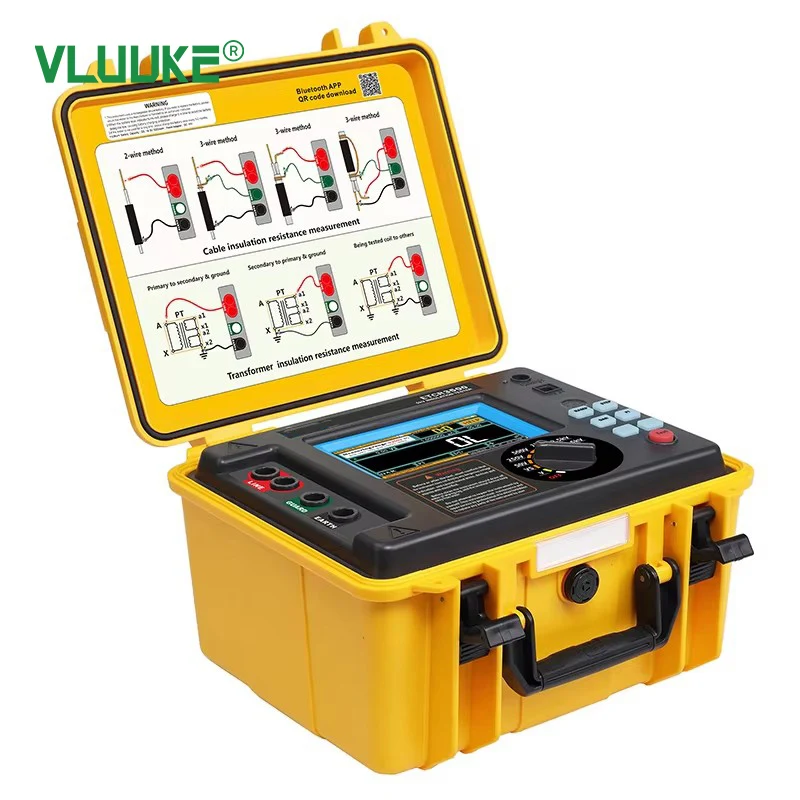VLUUKE VKCR3500 Testador de resistência de isolamento de alta tensão Anti-interferência Descarga automática de tensão personalizada