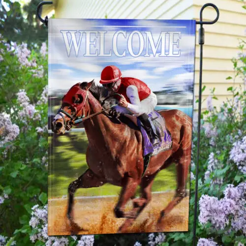 Anley Derby Horse Race Welcome Spring Summer Decorative Garden Flags 18x12.5 In