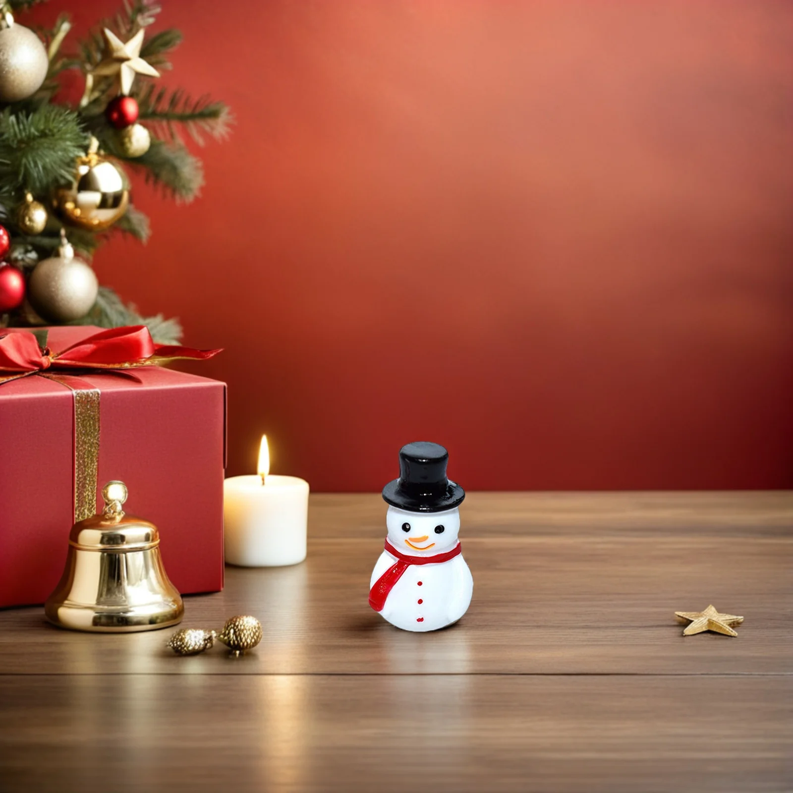 

10pcs 10 PCS Mini Christmas Resin Figurines Small Snowmen for Crafts Tiny Snowman Little Snowmans Home Decor