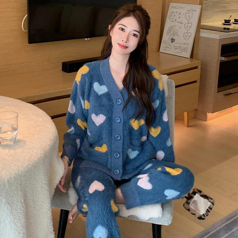 

Комплекты пижам из вельвета для женщин, на флисовой подкладке, очень теплые, двухслойные, на молнии, с карманами, с капюшоном, с длинными рукавами, полноразмерные, зимние, для офиса