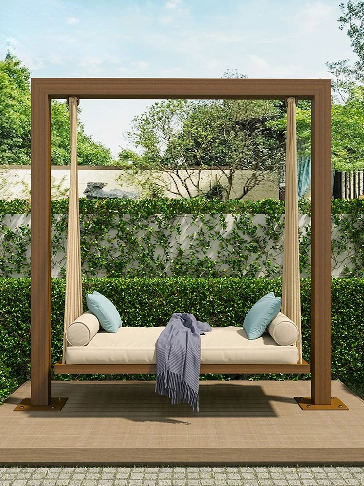 Outdoor swing balcony hanging chair courtyard outdoor swing home single and double rocking chair rattan hanging basket