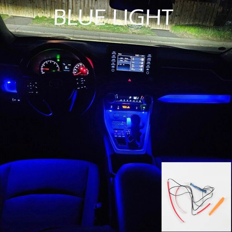 

Fit for Toyota RAV4 2019-2024 Car Dashboard Console Ambient LED Light Strip Blue Atmosphere Light Interior Accessories