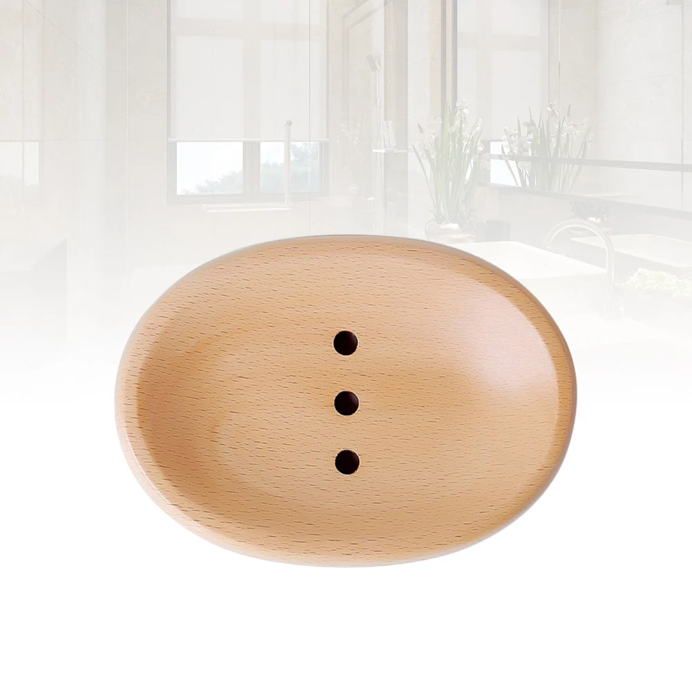 

Soap Dish Drainer Holder Oval Shaped Eco Friendly PP Plastic Travel Gym Bathroom Tidy House Portable Small Size